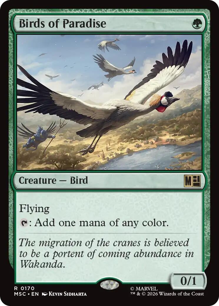 Image for Birds of Paradise (Surge Foil) (170) (Foil) (Commander: Marvel Super Heroes) (MSC) - Magic: The Gathering