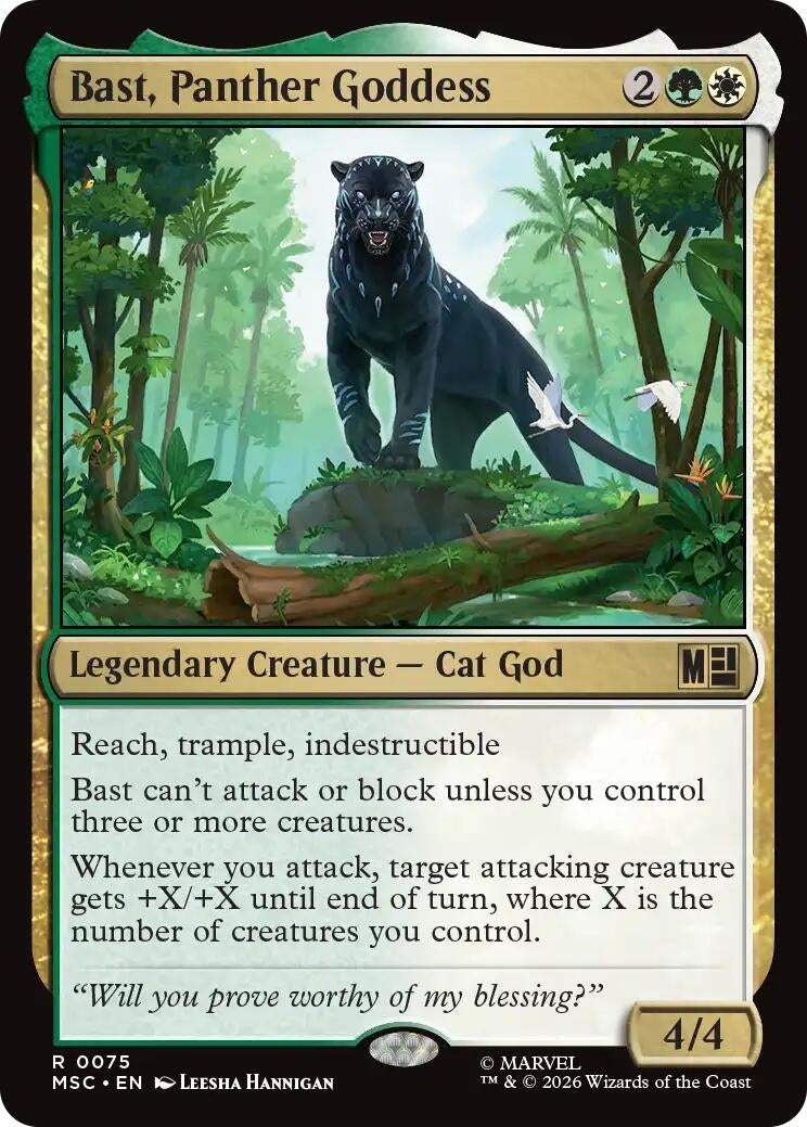 Image for Bast, Panther Goddess (Surge Foil) (75) (Foil) (Commander: Marvel Super Heroes) (MSC) - Magic: The Gathering