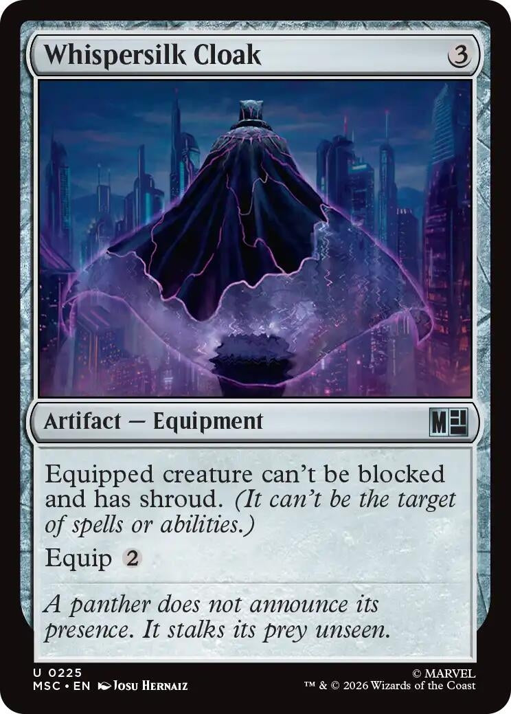 Image for Whispersilk Cloak (Surge Foil) (225) (Foil) (Commander: Marvel Super Heroes) (MSC) - Magic: The Gathering