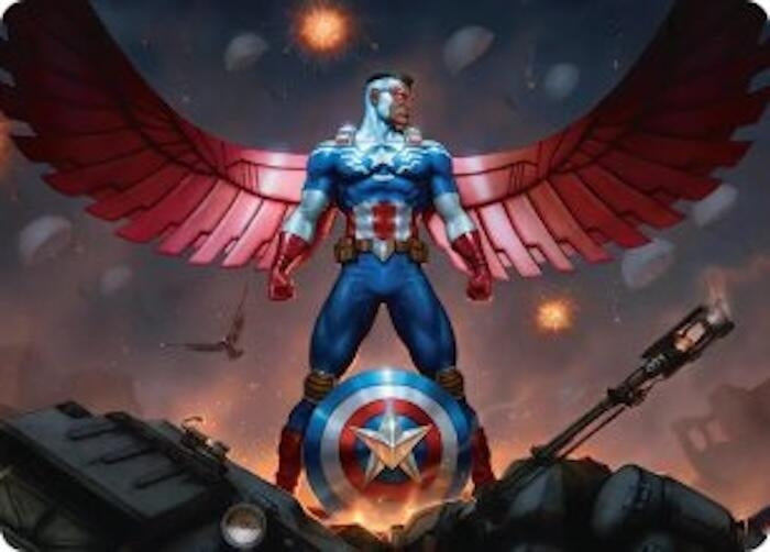 Image for Captain America, Wings of Freedom Art Card (2/45) (2) (Art Series: Marvel Super Heroes) (AAMSH) - Magic: The Gathering