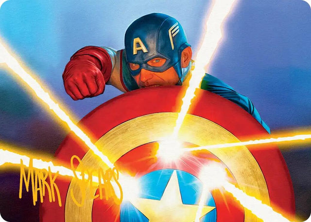Image for Captain's Defense Art Card (Gold-Stamped Signature) (41) (Art Series: Marvel Super Heroes) (AAMSH) - Magic: The Gathering