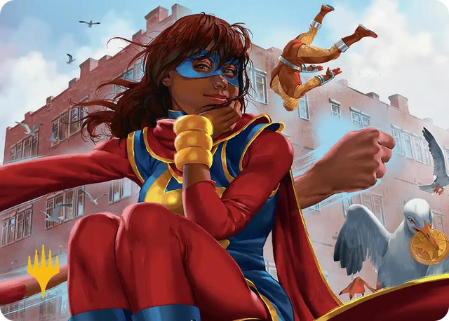 Image for Ms. Marvel, Kamala Khan Art Card (Gold-Stamped Planeswalker Symbol) (5) (Art Series: Marvel Super Heroes) (AAMSH) - Magic: The Gathering
