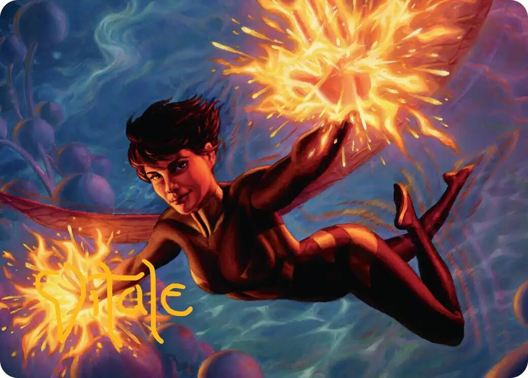 Image for The Wasp, Winsome Avenger Art Card (Gold-Stamped Signature) (32) (Art Series: Marvel Super Heroes) (AAMSH) - Magic: The Gathering