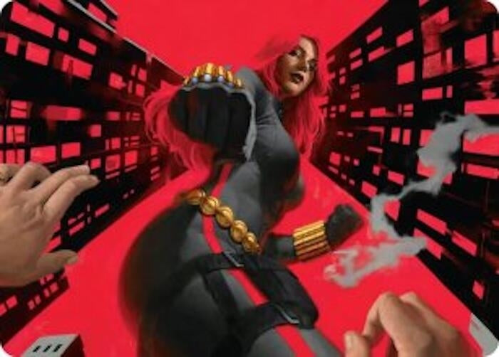 Image for Black Widow, Deadly Hunter Art Card (42) (Art Series: Marvel Super Heroes) (AAMSH) - Magic: The Gathering
