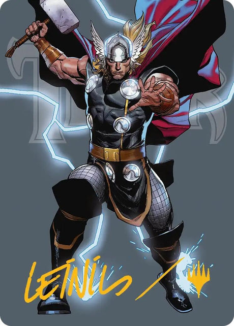 Image for Thor, God of Thunder Art Card (Gold-Stamped Signature) (26) (Art Series: Marvel Super Heroes) (AAMSH) - Magic: The Gathering