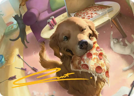 Image for Lucky the Pizza Dog Art Card (Gold-Stamped Signature) (44) (Art Series: Marvel Super Heroes) (AAMSH) - Magic: The Gathering