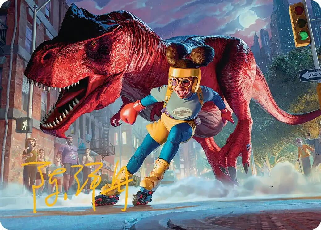 Image for Moon Girl and Devil Dinosaur Art Card (Gold-Stamped Signature) (14) (Art Series: Marvel Super Heroes) (AAMSH) - Magic: The Gathering