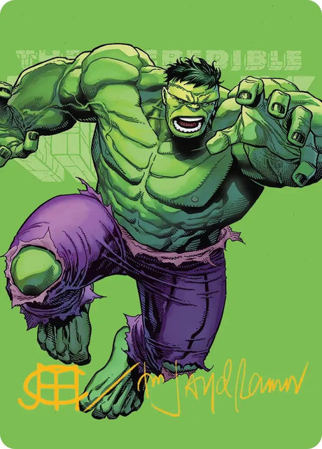 Image for The Incredible Hulk Art Card (Gold-Stamped Signature) (28) (Art Series: Marvel Super Heroes) (AAMSH) - Magic: The Gathering