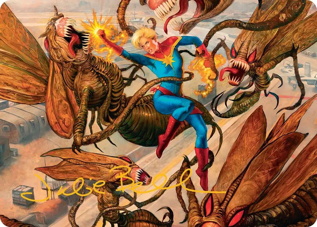 Image for Captain Marvel, Apex Avenger Art Card (Gold-Stamped Signature) (36) (Art Series: Marvel Super Heroes) (AAMSH) - Magic: The Gathering