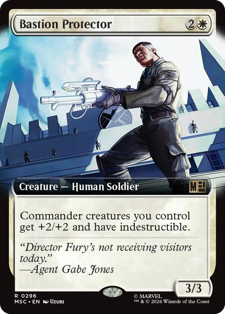 Image for Bastion Protector (Extended Art) (296) (Foil) (Commander: Marvel Super Heroes) (MSC) - Magic: The Gathering