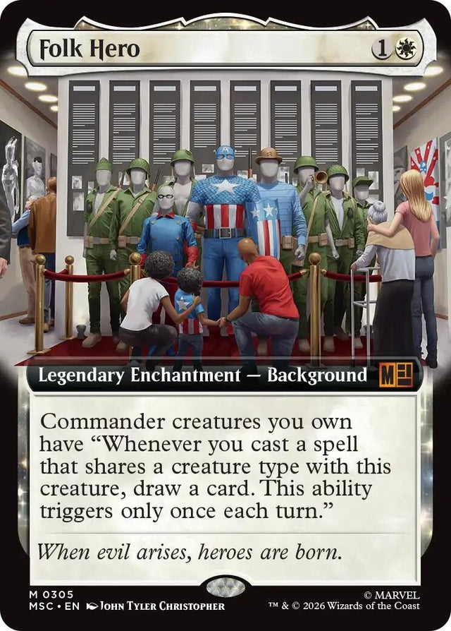 Image for Folk Hero (Extended Art) (305) (Foil) (Commander: Marvel Super Heroes) (MSC) - Magic: The Gathering