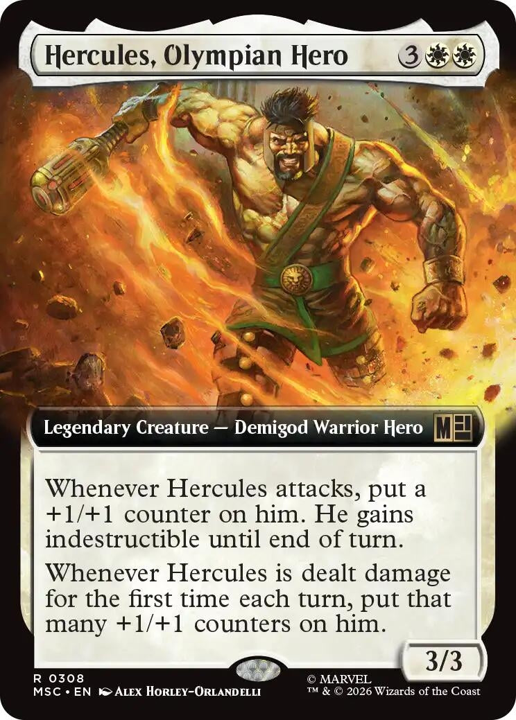 Image for Hercules, Olympian Hero (Extended Art) (308) (Commander: Marvel Super Heroes) (MSC) - Magic: The Gathering
