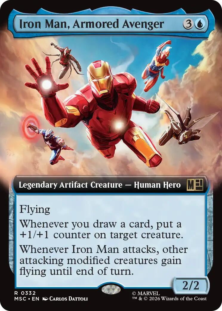Image for Iron Man, Armored Avenger (Extended Art) (332) (Commander: Marvel Super Heroes) (MSC) - Magic: The Gathering