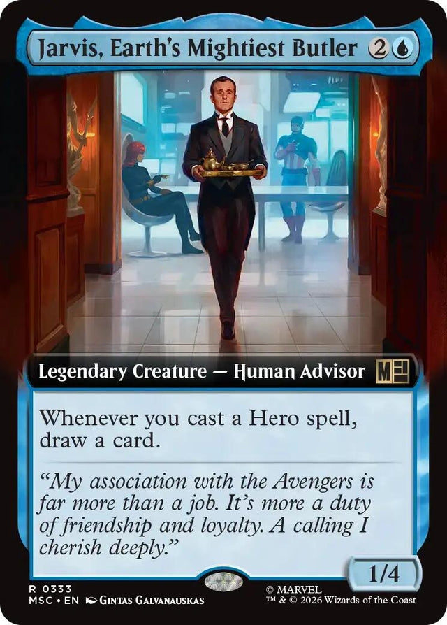 Image for Jarvis, Earth's Mightiest Butler (Extended Art) (333) (Foil) (Commander: Marvel Super Heroes) (MSC) - Magic: The Gathering