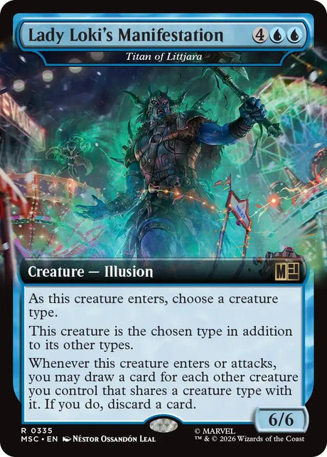 Image for Lady Loki's Manifestation - Titan of Littjara (Extended Art) (335) (Foil) (Commander: Marvel Super Heroes) (MSC) - Magic: The Gathering