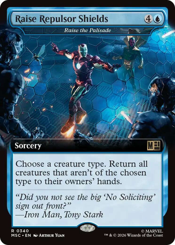 Image for Raise Repulsor Shields - Raise the Palisade (Extended Art) (340) (Foil) (Commander: Marvel Super Heroes) (MSC) - Magic: The Gathering
