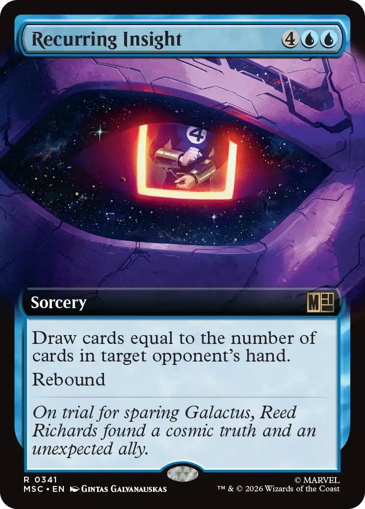 Image for Recurring Insight (Extended Art) (341) (Foil) (Commander: Marvel Super Heroes) (MSC) - Magic: The Gathering