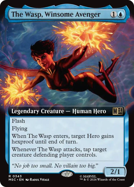 Image for The Wasp, Winsome Avenger (Extended Art) (343) (Foil) (Commander: Marvel Super Heroes) (MSC) - Magic: The Gathering