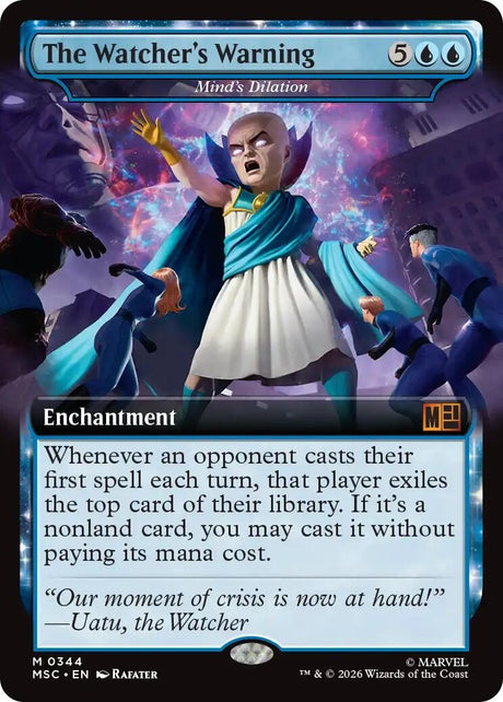 Image for The Watcher's Warning - Mind's Dilation (Extended Art) (344) (Foil) (Commander: Marvel Super Heroes) (MSC) - Magic: The Gathering