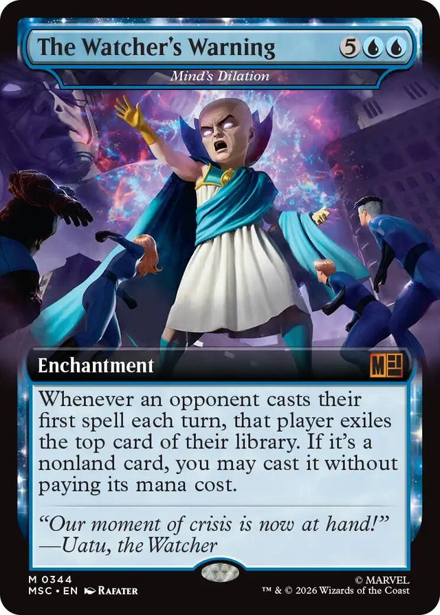 Image for The Watcher's Warning - Mind's Dilation (Extended Art) (344) (Foil) (Commander: Marvel Super Heroes) (MSC) - Magic: The Gathering