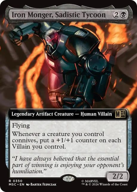 Image for Iron Monger, Sadistic Tycoon (Extended Art) (350) (Foil) (Commander: Marvel Super Heroes) (MSC) - Magic: The Gathering