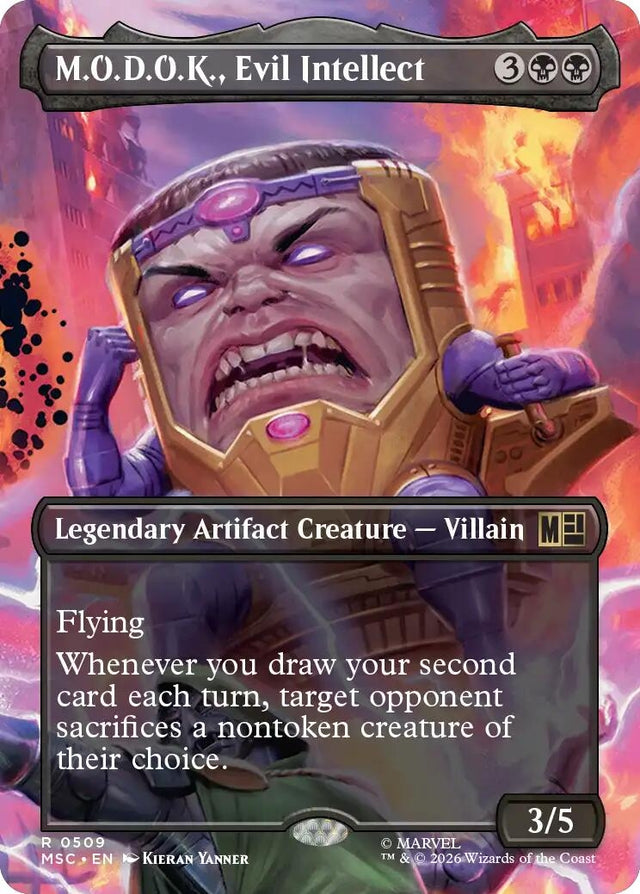 Image for M.O.D.O.K., Evil Intellect (Borderless) (509) (Foil) (Commander: Marvel Super Heroes) (MSC) - Magic: The Gathering