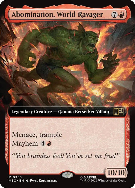 Image for Abomination, World Ravager (Extended Art) (355) (Foil) (Commander: Marvel Super Heroes) (MSC) - Magic: The Gathering