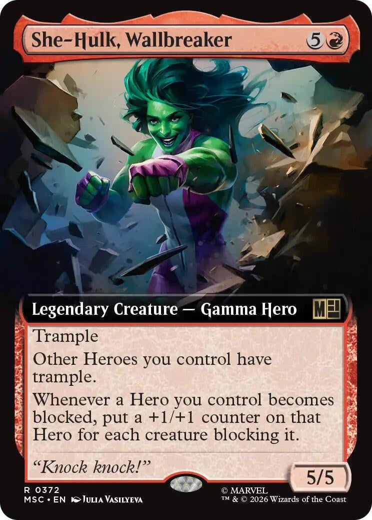 Image for She-Hulk, Wallbreaker (Extended Art) (372) (Foil) (Commander: Marvel Super Heroes) (MSC) - Magic: The Gathering