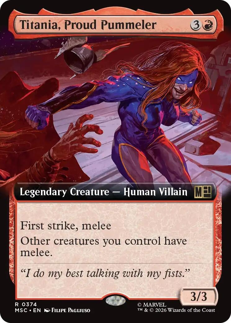 Image for Titania, Proud Pummeler (Extended Art) (374) (Foil) (Commander: Marvel Super Heroes) (MSC) - Magic: The Gathering