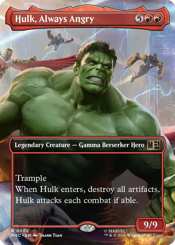 Image for Hulk, Always Angry (Borderless) (502) (Foil) (Commander: Marvel Super Heroes) (MSC) - Magic: The Gathering