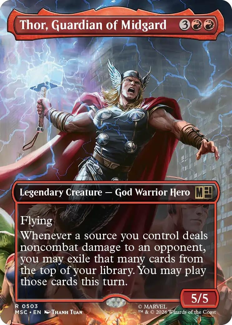 Image for Thor, Guardian of Midgard (Borderless) (503) (Foil) (Commander: Marvel Super Heroes) (MSC) - Magic: The Gathering