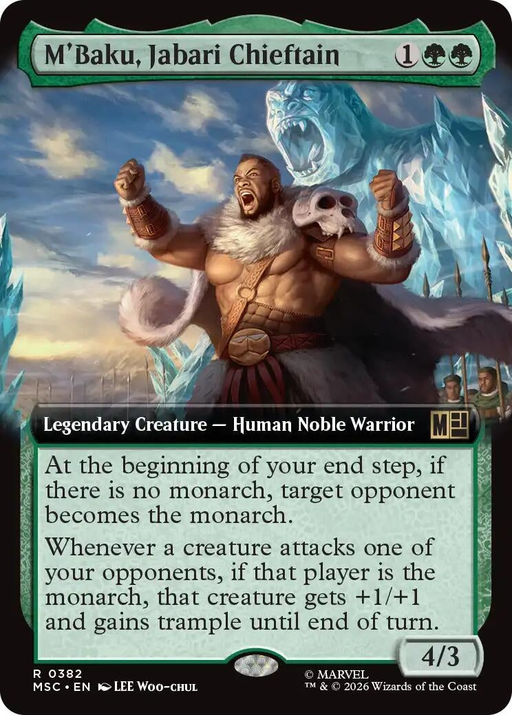 Image for M'Baku, Jabari Chieftain (Extended Art) (382) (Foil) (Commander: Marvel Super Heroes) (MSC) - Magic: The Gathering