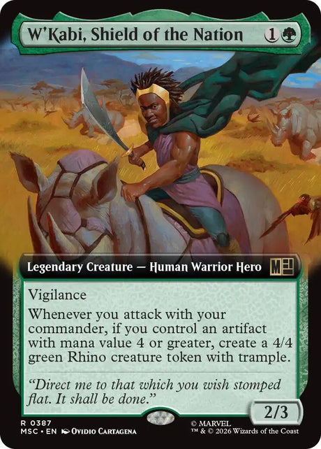 Image for W'Kabi, Shield of the Nation (Extended Art) (387) (Commander: Marvel Super Heroes) (MSC) - Magic: The Gathering
