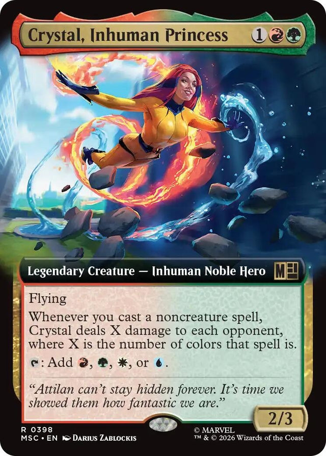 Image for Crystal, Inhuman Princess (Extended Art) (398) (Foil) (Commander: Marvel Super Heroes) (MSC) - Magic: The Gathering
