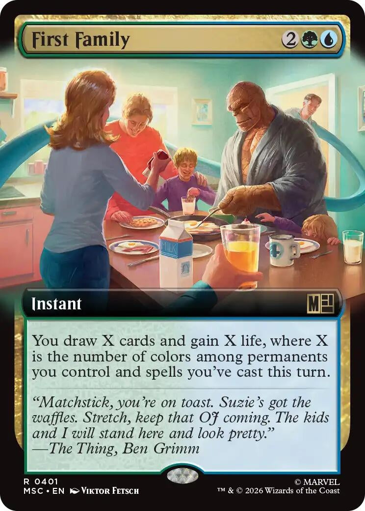 Image for First Family (Extended Art) (401) (Foil) (Commander: Marvel Super Heroes) (MSC) - Magic: The Gathering
