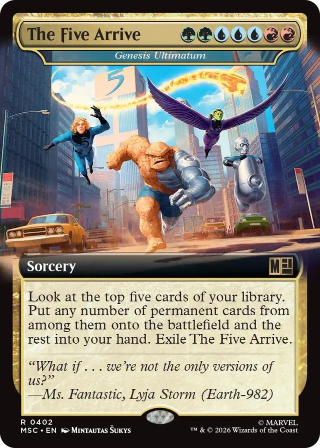 Image for The Five Arrive - Genesis Ultimatum (Extended Art) (402) (Foil) (Commander: Marvel Super Heroes) (MSC) - Magic: The Gathering