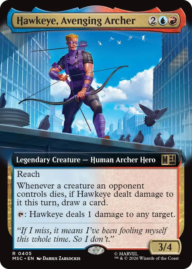 Image for Hawkeye, Avenging Archer (Extended Art) (405) (Foil) (Commander: Marvel Super Heroes) (MSC) - Magic: The Gathering