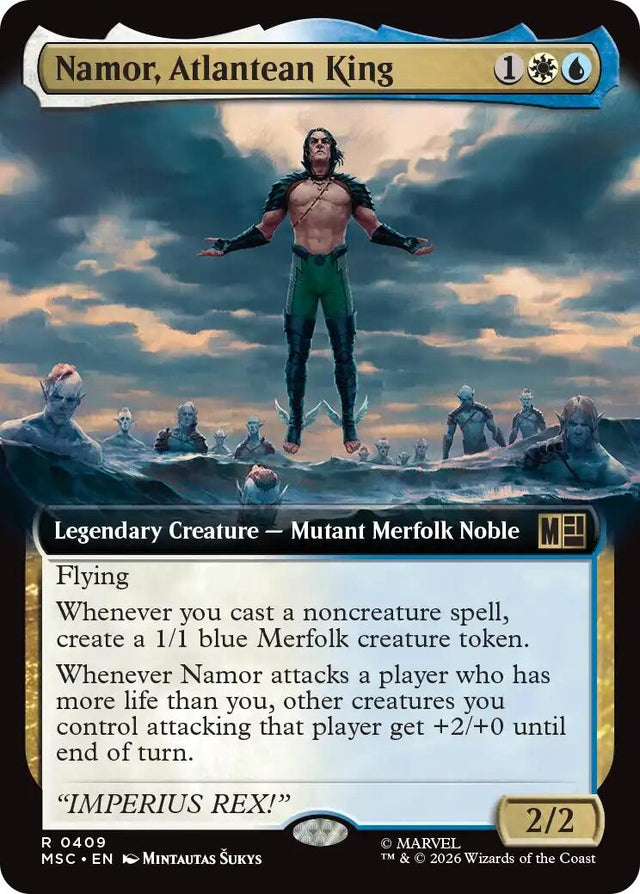 Image for Namor, Atlantean King (Extended Art) (409) (Foil) (Commander: Marvel Super Heroes) (MSC) - Magic: The Gathering