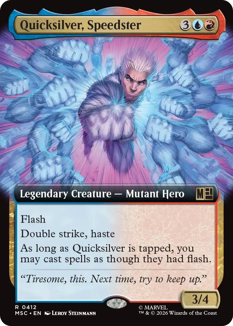 Image for Quicksilver, Speedster (Extended Art) (412) (Commander: Marvel Super Heroes) (MSC) - Magic: The Gathering
