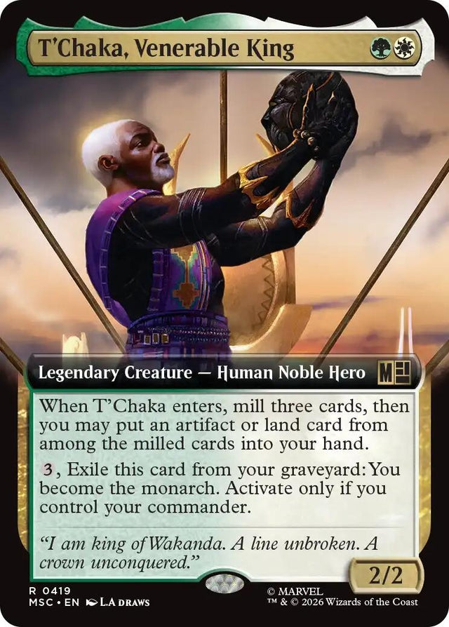 Image for T'Chaka, Venerable King (Extended Art) (419) (Commander: Marvel Super Heroes) (MSC) - Magic: The Gathering