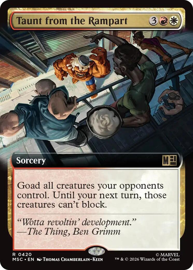 Image for Taunt from the Rampart (Extended Art) (420) (Commander: Marvel Super Heroes) (MSC) - Magic: The Gathering