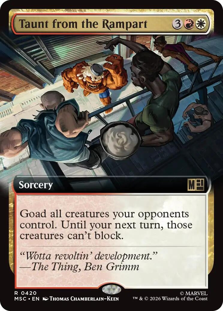Image for Taunt from the Rampart (Extended Art) (420) (Foil) (Commander: Marvel Super Heroes) (MSC) - Magic: The Gathering