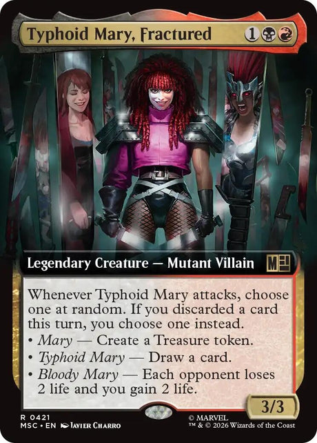 Image for Typhoid Mary, Fractured (Extended Art) (421) (Foil) (Commander: Marvel Super Heroes) (MSC) - Magic: The Gathering
