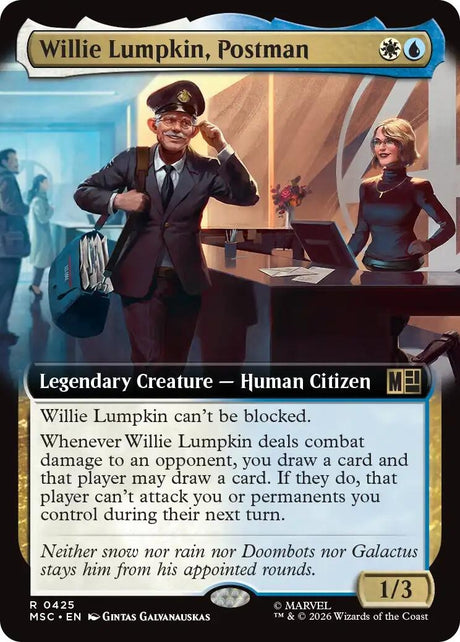 Image for Willie Lumpkin, Postman (Extended Art) (425) (Commander: Marvel Super Heroes) (MSC) - Magic: The Gathering