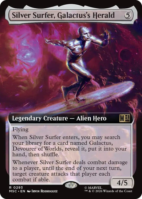 Image for Silver Surfer, Galactus's Herald (Extended Art) (293) (Foil) (Commander: Marvel Super Heroes) (MSC) - Magic: The Gathering