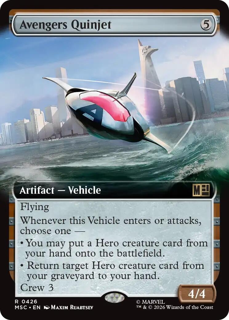 Image for Avengers Quinjet (Extended Art) (426) (Commander: Marvel Super Heroes) (MSC) - Magic: The Gathering