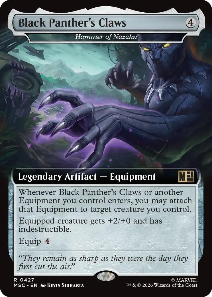 Image for Black Panther's Claws - Hammer of Nazahn (Extended Art) (427) (Foil) (Commander: Marvel Super Heroes) (MSC) - Magic: The Gathering