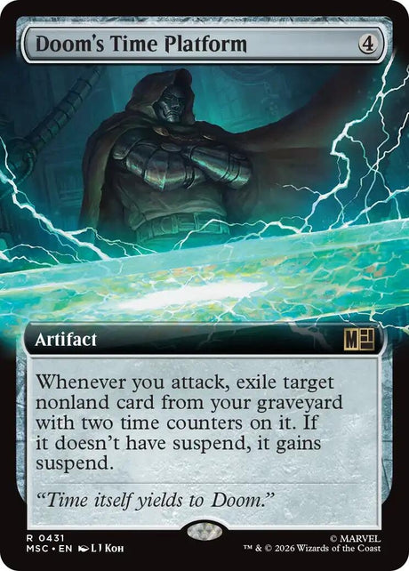 Image for Doom's Time Platform (Extended Art) (431) (Foil) (Commander: Marvel Super Heroes) (MSC) - Magic: The Gathering