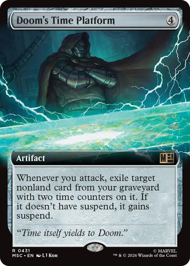 Image for Doom's Time Platform (Extended Art) (431) (Foil) (Commander: Marvel Super Heroes) (MSC) - Magic: The Gathering
