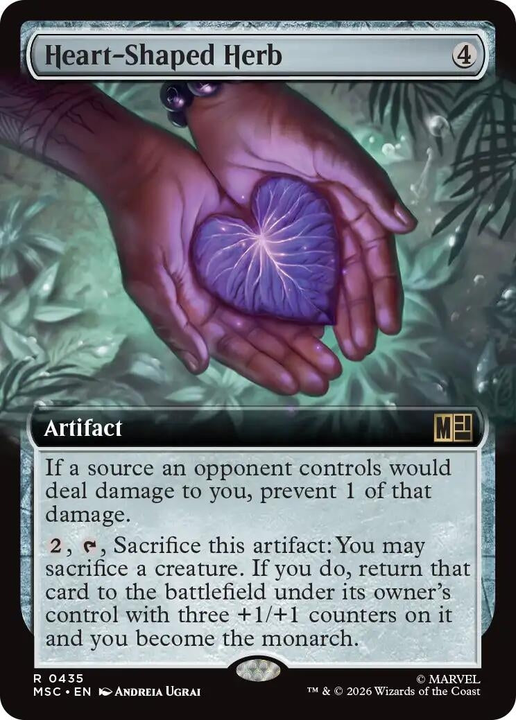 Image for Heart-Shaped Herb (Extended Art) (435) (Foil) (Commander: Marvel Super Heroes) (MSC) - Magic: The Gathering